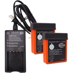 (2Pcs BA223030 Batteries + 1Pc Charger) 3.6V 2100mAh BA223030 HBC Remote Control Rechargeable Battery with AC 100V ~ 240V D-74564 QA108600 Charger