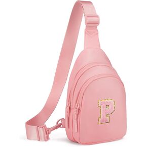 Small Initial Sling Bag Crossbody Bag Fanny Pack for Girls Women Cute Chest Bag Cross Body Bag Personalized Gift