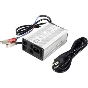58.4V 2A LiFePO4 Battery Charger Aluminum Case Charger for 16S 51.2V LiFePO4 Battery Smart Charger 48V Electric Scooter/Motorbike Battery Charger with The Alligator Clips