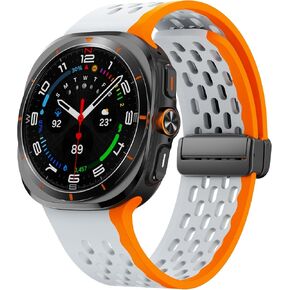 Sport Band Compatible with Samsung Galaxy Watch Ultra Bands 47mm, Silicone Breathable Replacement Strap Magnetic for Galaxy Watch Ultra 2024 Women Men