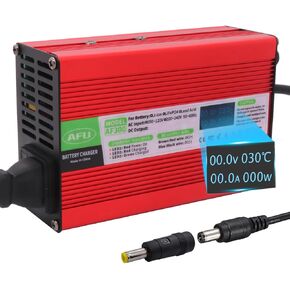 50.4V 5A Li-ion Charger with OLED Display for 12S 44.4V Li-ion Battery Smart Battery Charger（DC 5.5 x 2.5mm/5.5 x 2.1mm Plug）