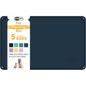 Pet Food Mat, Gimilife Silicone Dog Cat Feeding Mat for Food and Water,Waterproof Pet Feeding Mats with High Lips, Pet Placemat Bowl Mat for Messy Drinkers