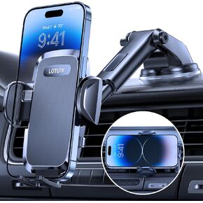 Car Phone Holder, Universal Hands-Free Phone Holders for Your Car, 3-in-1 Phone Mount for Car Dashboard Windshield Air Vent Compatible with iPhone Samsung Google and All 4" to 7.2" Phones