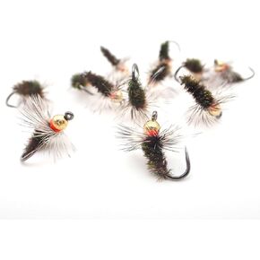 Tungsten Bead Head Peacock FUTSU Kebari Flies (12 Pack)