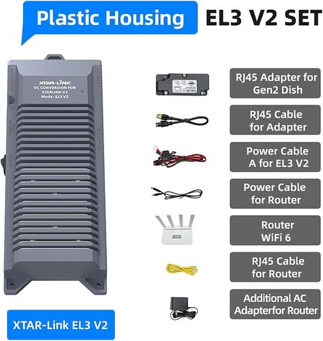 XTAR-Link EL3 V2- DC Power Supply for Starlink Standard ACTUATED (Gen 2),12V to 48V DC Power Supply,Reduce Power Consumption (EL3 V2 Set) in Kuwait