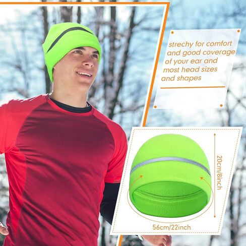 9 Pcs Reflective Knit Hat Safety Beanies High Visibility Warm Winter Hat Reflective Running Gear Neon Knit Hat with 360° Stretchable Reflective Stripe for Men Women Night Running, Hiking, Climbing in Saudi Arabia