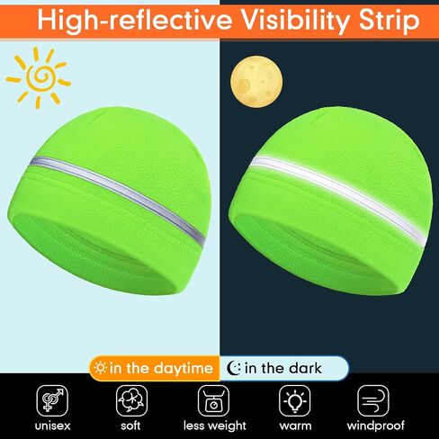 9 Pcs Reflective Knit Hat Safety Beanies High Visibility Warm Winter Hat Reflective Running Gear Neon Knit Hat with 360° Stretchable Reflective Stripe for Men Women Night Running, Hiking, Climbing in Saudi Arabia