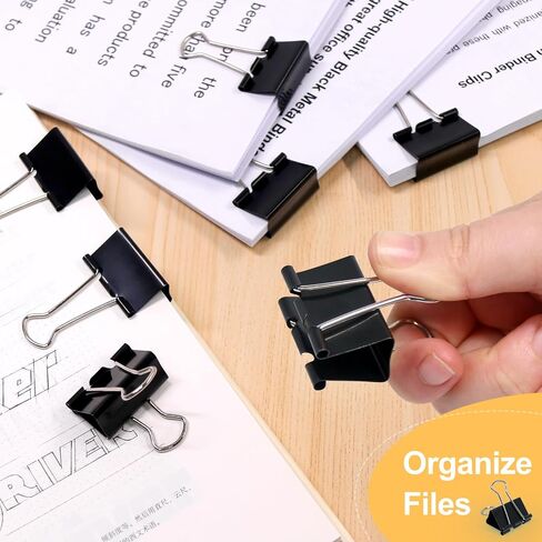 Coideal Metal Binder Paper Clips - 48 Pcs 1 Inch Medium Bull Clip Clamps Colored for Office Photo File (Multicolored, 25mm) in Kuwait