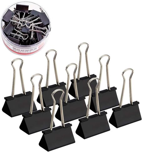 Coideal Metal Binder Paper Clips - 48 Pcs 1 Inch Medium Bull Clip Clamps Colored for Office Photo File (Multicolored, 25mm) in Kuwait