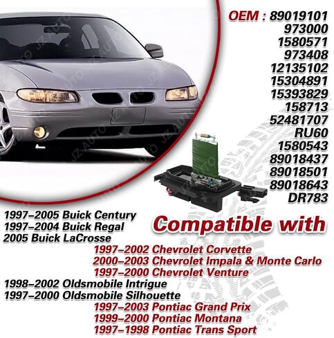 Blower Motor Resistor AC Blower Control Module 15094285 Fit for Chey Blazer S10 Pickup Suburban Fullsize Blazer Tahoe GMC Jimmy S15 Pickup Ols Bravada 1991-2005 in Saudi Arabia