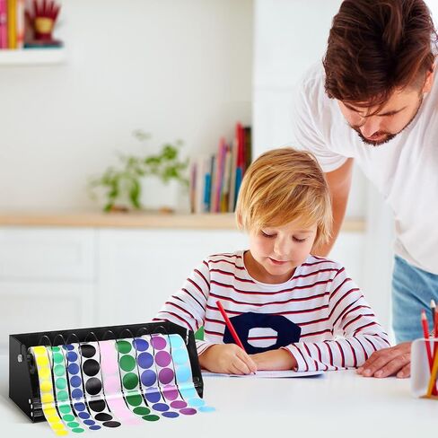 7 Disks Adjustable Label Dispenser Acrylic Sticker Roll Dispenser Label Roll Holder 11.8 x 6.7 x 5.5 Inch Multi Use Sticker Holder Organizer Stand for School Gifts and Home Office Desktop in Kuwait