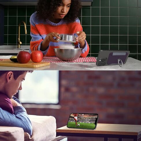 محفظة Magsafe مع حامل حلقي للهاتف، محفظة جلدية للبطاقات المغناطيسية للظهر لسلسلة iPhone 15/14/13/12 (أرجواني داكن) in Saudi Arabia