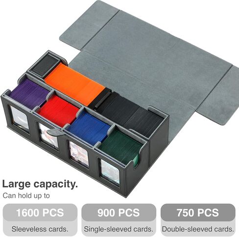 Trading Card Deck Case for 840 Cards, Storage Box with Display Windows for MTG Commander, PTCG, Sport Cards and Other Trading Card Games - Blue in Saudi Arabia