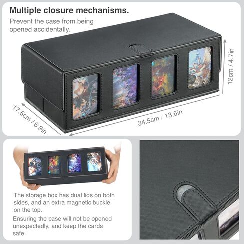 Trading Card Deck Case for 840 Cards, Storage Box with Display Windows for MTG Commander, PTCG, Sport Cards and Other Trading Card Games - Blue in Saudi Arabia