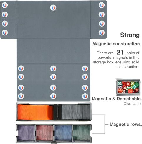 Trading Card Deck Case for 840 Cards, Storage Box with Display Windows for MTG Commander, PTCG, Sport Cards and Other Trading Card Games - Blue in Saudi Arabia