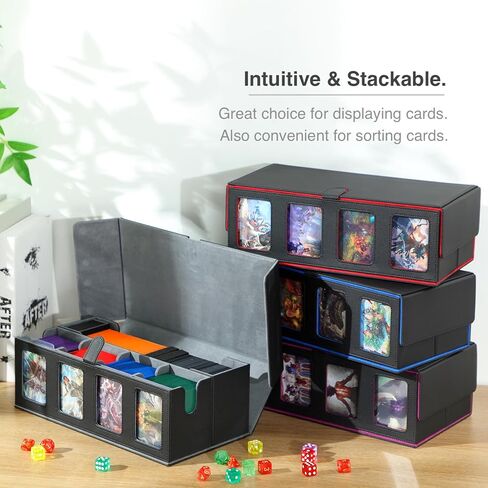 Trading Card Deck Case for 840 Cards, Storage Box with Display Windows for MTG Commander, PTCG, Sport Cards and Other Trading Card Games - Blue in Saudi Arabia