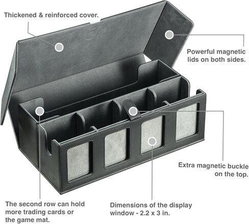 Trading Card Deck Case for 840 Cards, Storage Box with Display Windows for MTG Commander, PTCG, Sport Cards and Other Trading Card Games - Blue in Saudi Arabia