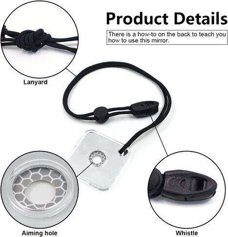 Signal Mirror, Survival Mirror with Whistle, Emergency Reflective Mirror, Signal Mirror Survival, Rescue Survival Reflective Mirror for Hiking, Camping in Kuwait
