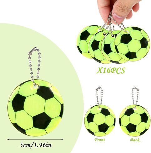 16 قطعة من حلقات مفاتيح كرة القدم الآمنة العاكسة، قلادة كرة قدم صغيرة، سلاسل مفاتيح لكرة القدم وحفلات كرة القدم وحشو حقيبة للأولاد والأطفال هدية حقائب ظهر مدرسية in Kuwait