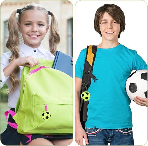 16 قطعة من حلقات مفاتيح كرة القدم الآمنة العاكسة، قلادة كرة قدم صغيرة، سلاسل مفاتيح لكرة القدم وحفلات كرة القدم وحشو حقيبة للأولاد والأطفال هدية حقائب ظهر مدرسية in Kuwait