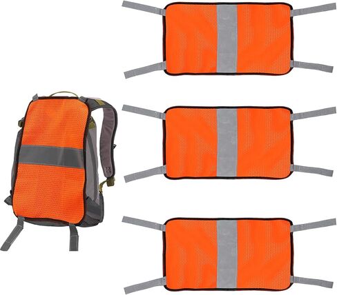 3pcs 9x20 Inch Blaze Orange Mesh Safety Panel, Large Tent Backpack Cover with Reflective Strips High Visibility Hunting Gear for Hiking Climbing Camping Travel in Saudi Arabia
