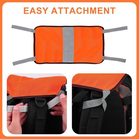 3pcs 9x20 Inch Blaze Orange Mesh Safety Panel, Large Tent Backpack Cover with Reflective Strips High Visibility Hunting Gear for Hiking Climbing Camping Travel in Saudi Arabia