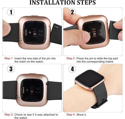 2 Pack Bands Compatible With Fitbit Versa/Versa 2 / Versa Lite/Versa SE, Classic Soft Silicone Sport Strap for Women Men in Kuwait
