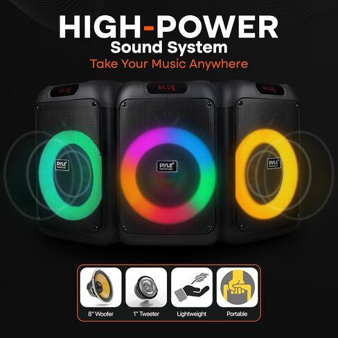 Pyle Audio Bluetooth Party Speaker - Party Bluetooth Speaker with True Wireless Stereo System - Enjoy Powerful Bass and Clear Treble - Portable Big Speaker - Model PPHP8496-100W in Saudi Arabia