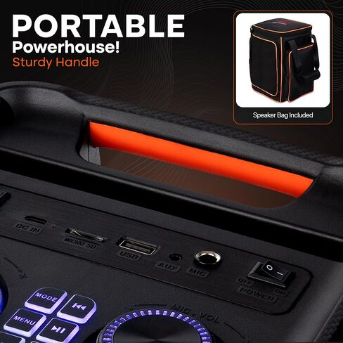 Pyle Audio Bluetooth Party Speaker - Party Bluetooth Speaker with True Wireless Stereo System - Enjoy Powerful Bass and Clear Treble - Portable Big Speaker - Model PPHP8496-100W in Saudi Arabia
