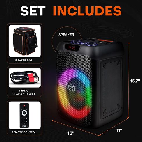 Pyle Audio Bluetooth Party Speaker - Party Bluetooth Speaker with True Wireless Stereo System - Enjoy Powerful Bass and Clear Treble - Portable Big Speaker - Model PPHP8496-100W in Saudi Arabia