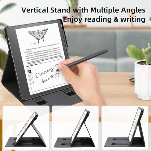 حافظة WALNEW قابلة للطي لجهاز Kindle Scribe مقاس 10.2 بوصة إصدار 2022، وحزامين لليدين وغطاء حامل عمودي متعدد العرض مع تنبيه/غفو تلقائي لقارئ Amazon Kindle Scribe الإلكتروني مقاس 10.2 بوصة (رمادي) in Saudi Arabia