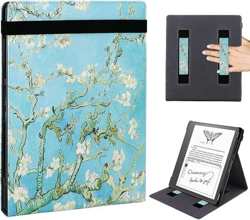 WALNEW Flip Case for 10.2-inch Kindle Scribe 2022 Released, Two Hand Straps and Vertical Multi-Viewing Stand Cover with Auto Wake/Sleep for 10.2" Amazon Kindle Scribe E-Reader (Gray) in Saudi Arabia