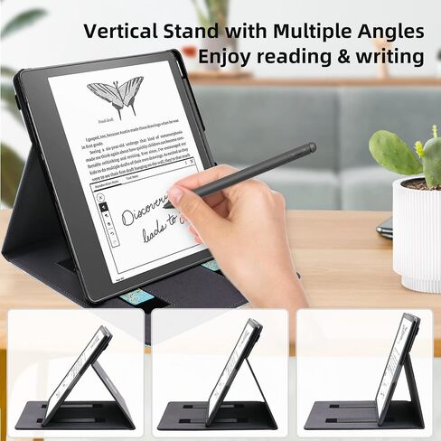 WALNEW Flip Case for 10.2-inch Kindle Scribe 2022 Released, Two Hand Straps and Vertical Multi-Viewing Stand Cover with Auto Wake/Sleep for 10.2" Amazon Kindle Scribe E-Reader (Gray) in Saudi Arabia