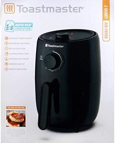 مقلاة توستماستر الهوائية سعة 2 لتر خالية من الزيت، إيقاف تلقائي، سلة داخلية غير لاصقة (أسود) in Kuwait