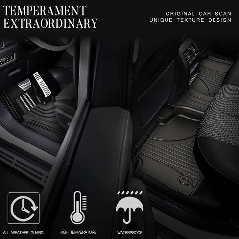 سجادات أرضية السيارات من AOMSAZTO لسيارة Hyundai Tucson 2016-2021 / Kia Sportage 2017-2022، سجادات أرضية السيارة شديدة التحمل TPE لجميع الأحوال الجوية، مجموعة كاملة من بطانات الأرضية المطاطية للصف الأول والثاني، سجادات سيارة مضادة للانزلاق، أسود in Kuwait