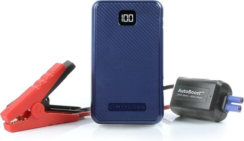 Limitless AutoBoost Portable Car Jump Starter 400A Peak (Up to 8-Cylinder, 5.0-Liter Gas), 6000mAh Power Bank and 3-Mode Flashlight (Evergreen) in Saudi Arabia