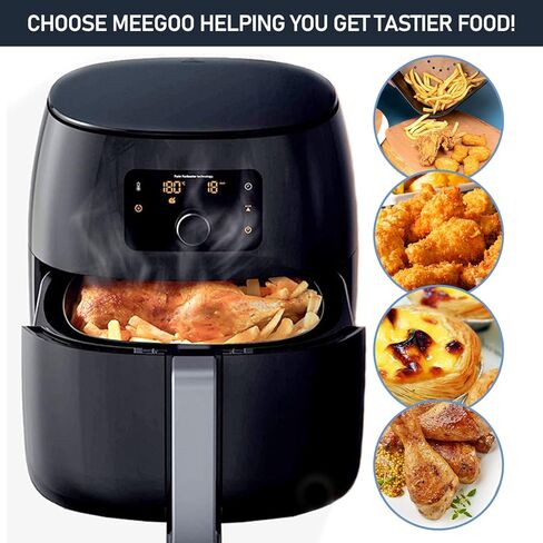 4 عبوات من بطانات مقلاة الهواء Meegoo مقاس 8.5 × 8.5 بوصة، إكسسوارات سجاد فرن مقلاة الهواء المربعة، 100% من سجادات مقلاة الهواء المصنوعة من التيفلون غير لاصقة، لا حاجة لتنظيف مقلاة الهواء، قابلة لإعادة الاستخدام in Kuwait