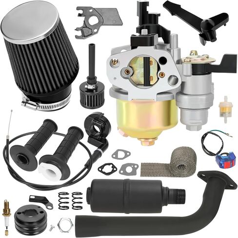 Mini Bike Carburetor 212cc Exhaust Muffler Throttle Stage 2 Kit for Predator 212 224 196cc Engine Coleman CT200U BT200X Baja Warrior Axis MB200 GX160 6.5HP KT196 Go Kart High Performance Parts in Saudi Arabia