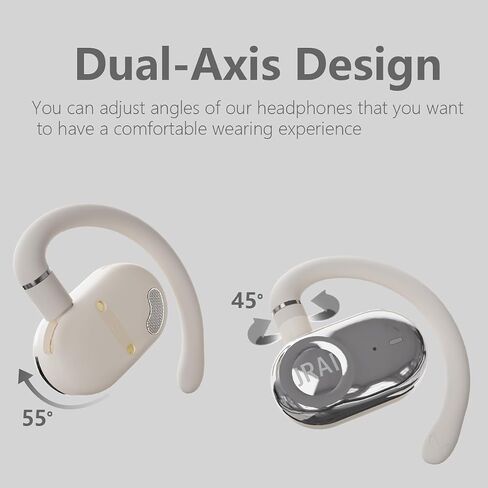 True Open Ear Wireless Headphones,Dual-Axis Design with 45° and 55° Multi-Angle Adjustment,Bluetooth 5.4 Earbuds Lightweight Snug Fit Perfect for Running Hiking Driving (Black, JR02) in Saudi Arabia