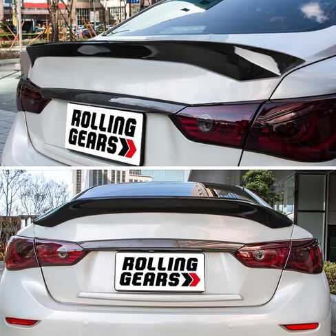 Q50 Trunk Spoiler Wing Compatible with 2014-2024 Infiniti Q50 Sedan Spoiler Carbon Fiber Hydro-Dipping Painted (DN-Type) in Kuwait