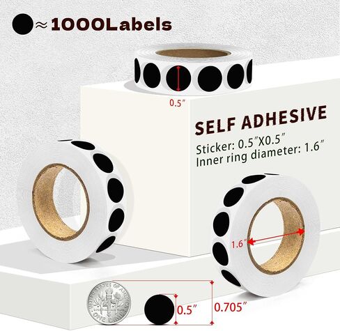 1000PCS Blue Colored Dot Stickers Round Coding Circle Label Stickers 0.5 inch Label in Dispenser Box for Office Classroom in Saudi Arabia