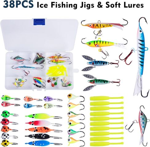 Goture Ice Fishing rod Twin Tip, 27"/32" Ice Spinning Rods, 2 Different Action Tips in One Rod, Medium/Medium Light, High Visibility Ice Rod with EVA Handle, 2 Different Models-Graphite in Saudi Arabia
