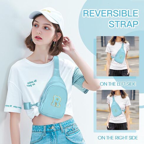 Small Initial Sling Bag Crossbody Bag Fanny Pack for Girls Women Cute Chest Bag Cross Body Bag Personalized Gift in Saudi Arabia
