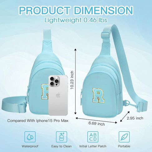 Small Initial Sling Bag Crossbody Bag Fanny Pack for Girls Women Cute Chest Bag Cross Body Bag Personalized Gift in Saudi Arabia
