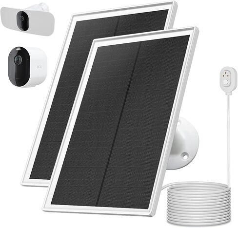 شاحن لوحة شمسية لكاميرا Arlo، متوافق مع كاميرات Arlo Pro 5S 2K، Pro 4، Pro 3، Floodlight، Ultra 2، وUltra، كابل 13 قدم/4 متر، 5V6W، مقاوم للماء (عبوتان) in Saudi Arabia