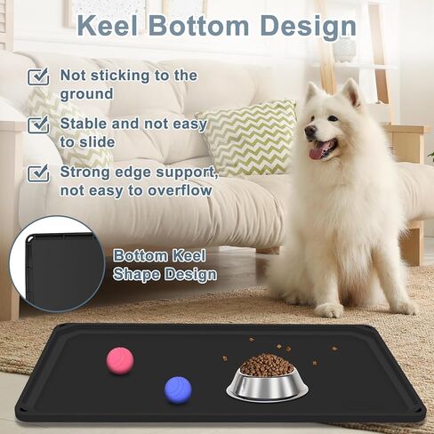 Pet Food Mat, Gimilife Silicone Dog Cat Feeding Mat for Food and Water,Waterproof Pet Feeding Mats with High Lips, Pet Placemat Bowl Mat for Messy Drinkers in Saudi Arabia