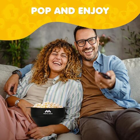 The Original Mindful Design Microwave Popcorn Popper - Silicone Bowl, BPA-Free & Dishwasher Safe (Red) in Saudi Arabia