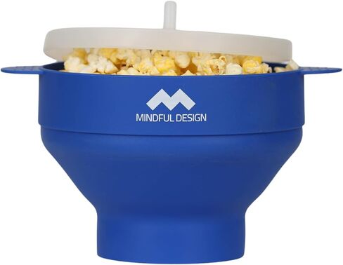 The Original Mindful Design Microwave Popcorn Popper - Silicone Bowl, BPA-Free & Dishwasher Safe (Red) in Saudi Arabia