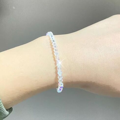 3 Pcs Healing Crystals Stretch beaded Bracelets for Women trendy,Transparently,Stackable in Saudi Arabia
