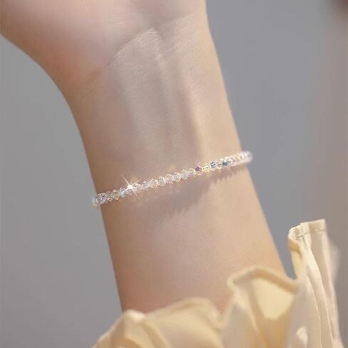 3 Pcs Healing Crystals Stretch beaded Bracelets for Women trendy,Transparently,Stackable in Saudi Arabia